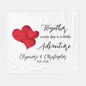 Personalized Date Together Every Day Adventure Fleecedecke (Vorderseite (Horizontal))