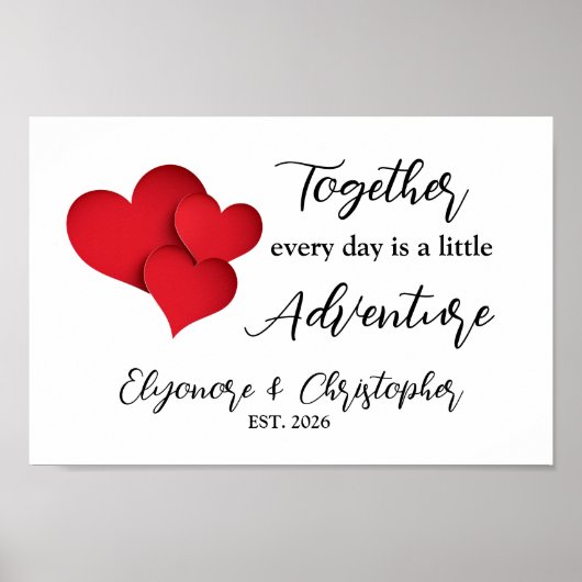 Personalized Date Together Every Day Adventure Poster (Vorne)