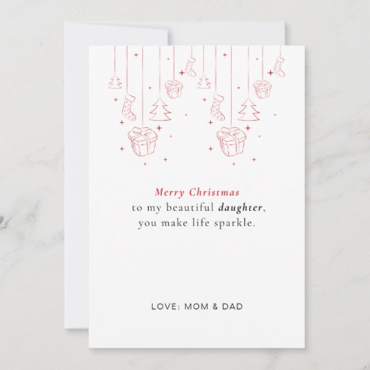 Personalized Daughter Christmas Card Feiertagskarte (Vorderseite)