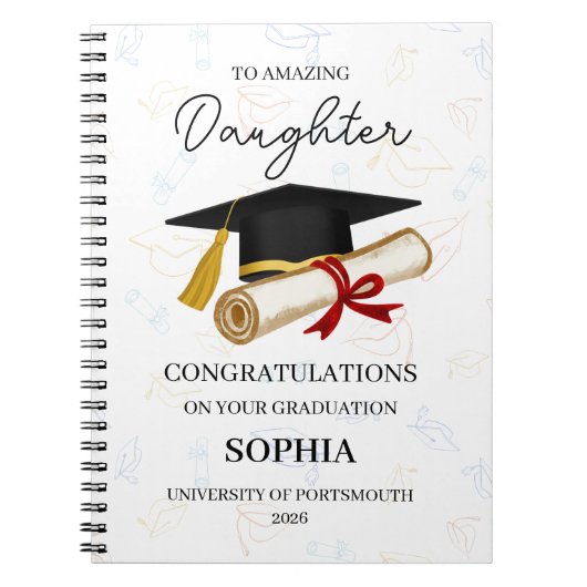 Personalized Daughter Graduation Keepsake  Notizblock (Vorderseite)