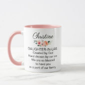 Personalized Daughter In Law Religious Poem Floral Tasse (Links)