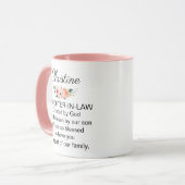 Personalized Daughter In Law Religious Poem Floral Tasse (Vorderseite Links)
