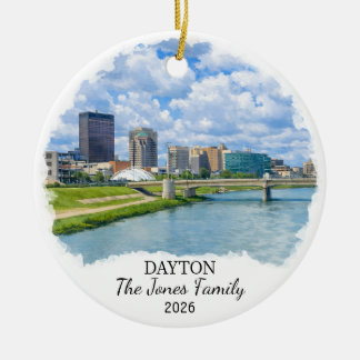 Personalized Dayton Ornament, Custom Ohio State Keramik Ornament
