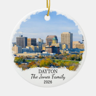 Personalized Dayton Ornament, Custom Ohio State Keramik Ornament