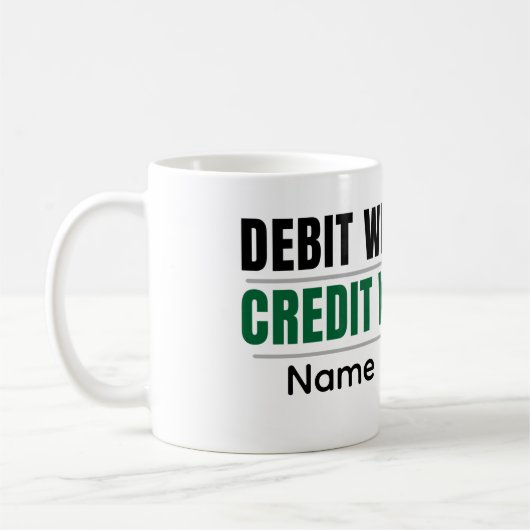 Personalized Debit Credit Mug – CA Student Coffee  Kaffeetasse (Links)