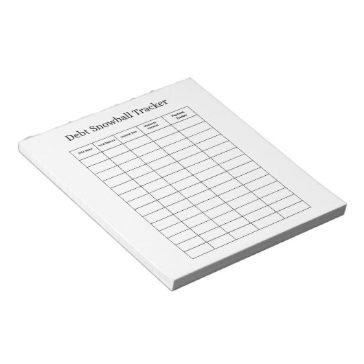 Personalized Debt Snowball Tracker Notepad Notizblock (angewinkelt)