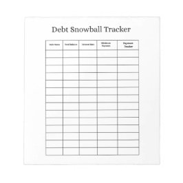 Personalized Debt Snowball Tracker Notepad Notizblock
