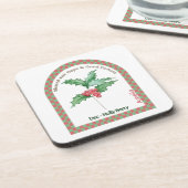 Personalized December Birth Month Flower Coaster Getränkeuntersetzer (Linke Seite)