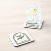 Personalized December Birth Month Flower Coaster Getränkeuntersetzer (Rechte Seite)