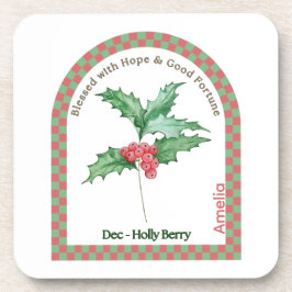 Personalized December Birth Month Flower Coaster Getränkeuntersetzer