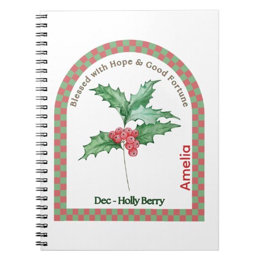 Personalized December Birth Month Flower Notebook Notizblock (Vorderseite)