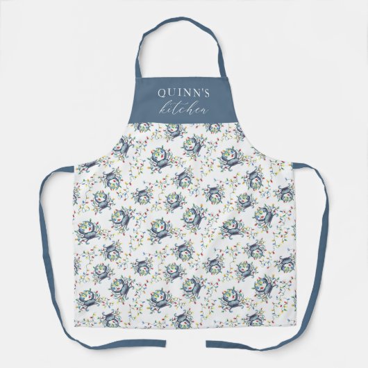 Personalized Deck the Claws Coastal Crab Christmas Schürze (Vorderseite)