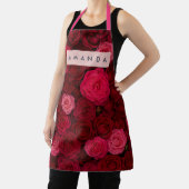 Personalized Deep Red & Pink Rose Garden  Schürze (InSitu)