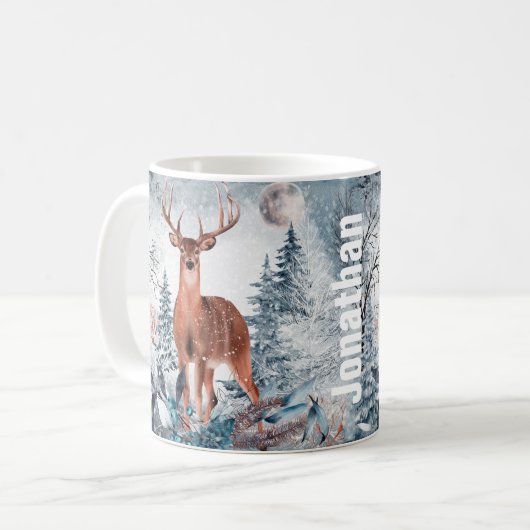 Personalized Deer Hunters Graphic  Mug Kaffeetasse (Vorderseite Links)