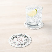 Personalized Delicate Christmas Floral Wreath Untersetzer (Vor Ort)