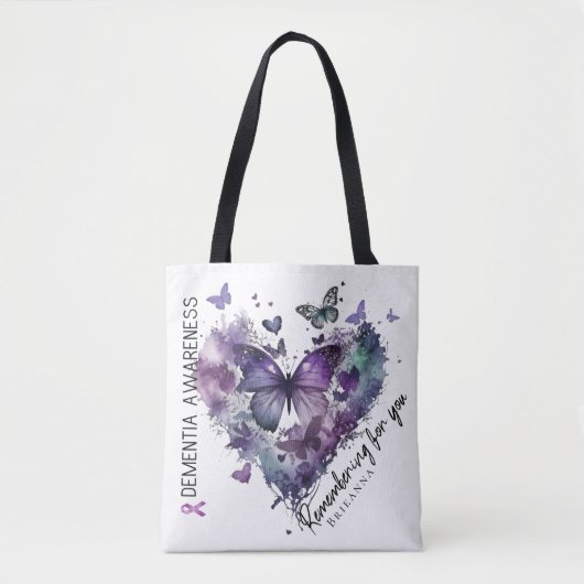 Personalized Dementia Awareness Tote Bag Tasche (Vorderseite)