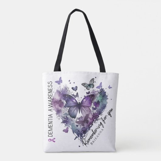 Personalized Dementia Awareness Tote Bag Tasche (Rückseite)