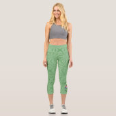Personalized Denmark Ireland USA Shamrock Capri Leggings (Vorderseite)