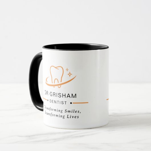 Personalized Dentist Logo Coffee Mug Tasse (Vorderseite Links)