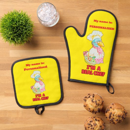 Personalized Designed Kitchen  Ofenhandschuh & Topflappen-Set (Oben Unten)