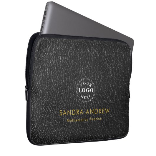 Personalized Detail Black Texture Laptop Sleeve (Vorne Rechts)