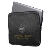 Personalized Detail Black Texture Laptop Sleeve (Vorderseite Links)
