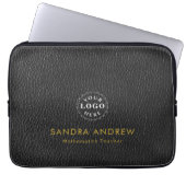 Personalized Detail Black Texture Laptop Sleeve (Vorderseite)