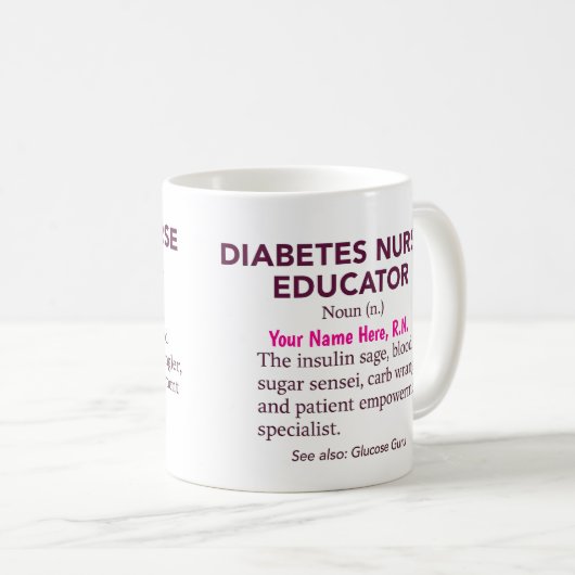 Personalized Diabetes Nurse Educator Gift Kaffeetasse (VorderseiteRechts)