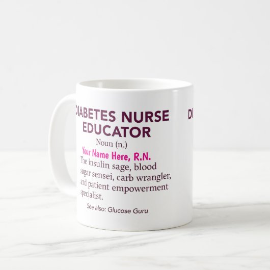 Personalized Diabetes Nurse Educator Gift Kaffeetasse (Vorderseite Links)