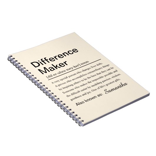 Personalized Difference Maker Notizblock (Rechte Seite)