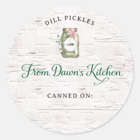 Personalized Dill Pickles Canning Stickers (Vorderseite)
