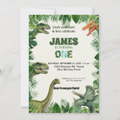 Personalized Dino 1st Birthday Invitation Suite Einladung (Vorderseite)