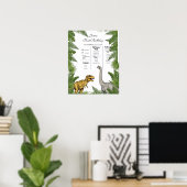 Personalized Dino 1st Birthday Milestone Poster (Heimbüro)