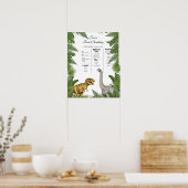 Personalized Dino 1st Birthday Milestone Poster (Küche)
