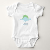 Personalized, dinosaurاسم البيبي baby strampler (Vorderseite)