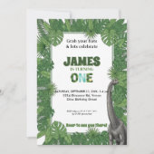 Personalized Dinosaur 1st Birthday Invitations Einladung (Vorderseite)
