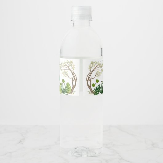 Personalized Dinosaur Baby Shower Wasserflaschenetikett (Rückseite)