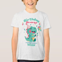 Personalized Dinosaur Birthday Boy T-Shirt