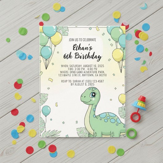 Personalized Dinosaur Birthday Invitation Einladung