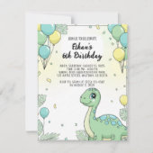 Personalized Dinosaur Birthday Invitation Einladung (Vorderseite)