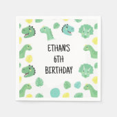 Personalized Dinosaur Birthday Napkins | Trendy Serviette (Vorderseite)