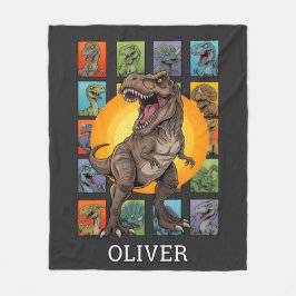 Personalized Dinosaur Blanket with Name Fleecedecke