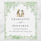 Personalized Dinosaur Bride & Groom Wedding Weinetikett (Einzelnes Label)