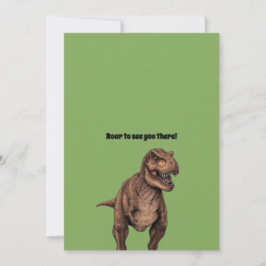 Personalized Dinosaur Jungle 1st Birthday Invite Einladung (Rückseite)