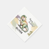 Personalized Dinosaur Kids Birthday Party Serviette (Ecke)