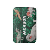 Personalized Dinosaur Kids Dino Jurassic Trex Boy Badematte (Vorderseite Vertikal)