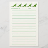 Personalized Dinosaur Lined Stationery for Kids Briefpapier (Vorderseite)