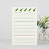 Personalized Dinosaur Lined Stationery for Kids Briefpapier (Stehend Vorderseite)