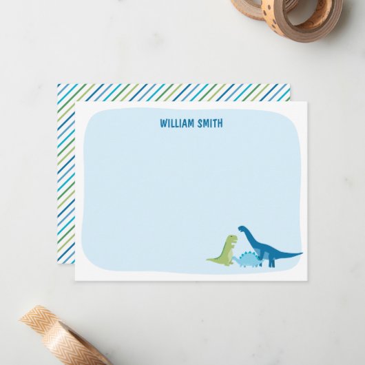 Personalized Dinosaur Mitteilungskarte (Vorderseite/Rückseite Beispiel)