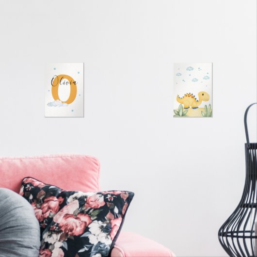 Personalized Dinosaur Nursery Wall Art Set of 2 (Wohnzimmer)